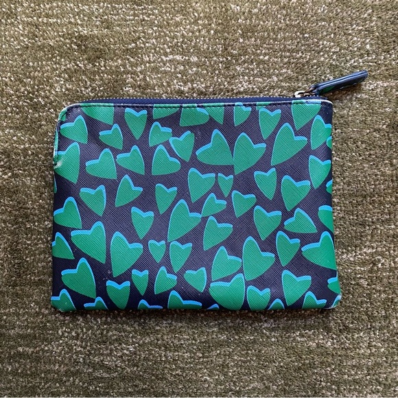 Anthropologie Green and Black Geometric Cosmetic Bag - Picture 1 of 6